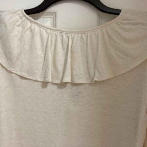 New RALPH LAUREN Ruffle-Trim Jersey Tie-Neck Top- Sm - Picture 7 of 7